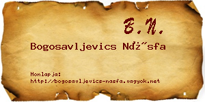 Bogosavljevics Násfa névjegykártya